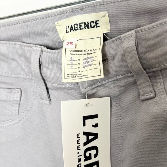 NWT L’AGENCE High Rise Grey Stretch Denim Smoothing‎ Marguerite Skinny Jeans 25 - Picture 5 of 6